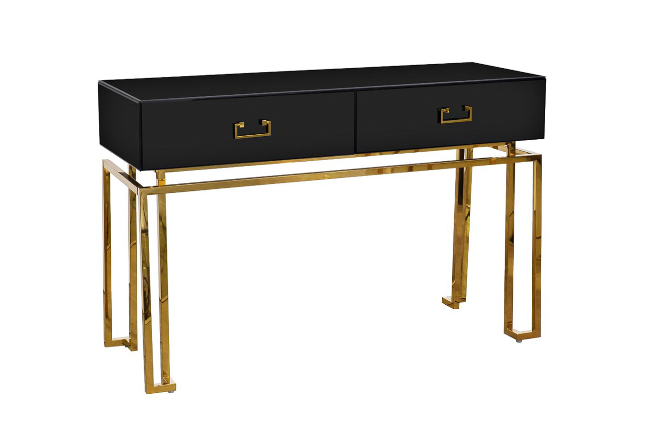 KFG058 Консоль черная 2 ящика  120*42*77см Garda Decor KFG058 