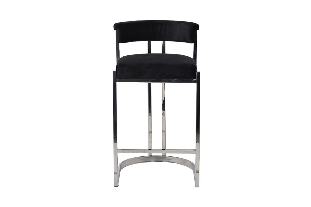 GY-B8216-BL Стул барный, велюр черный/хром  49*55*85см Garda Decor GY-B8216-BL 