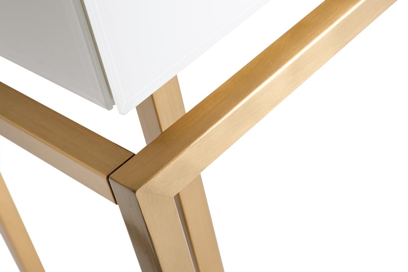 KFG070 Консоль 2 ящика белая/золото 120*42*77см Garda Decor KFG070 