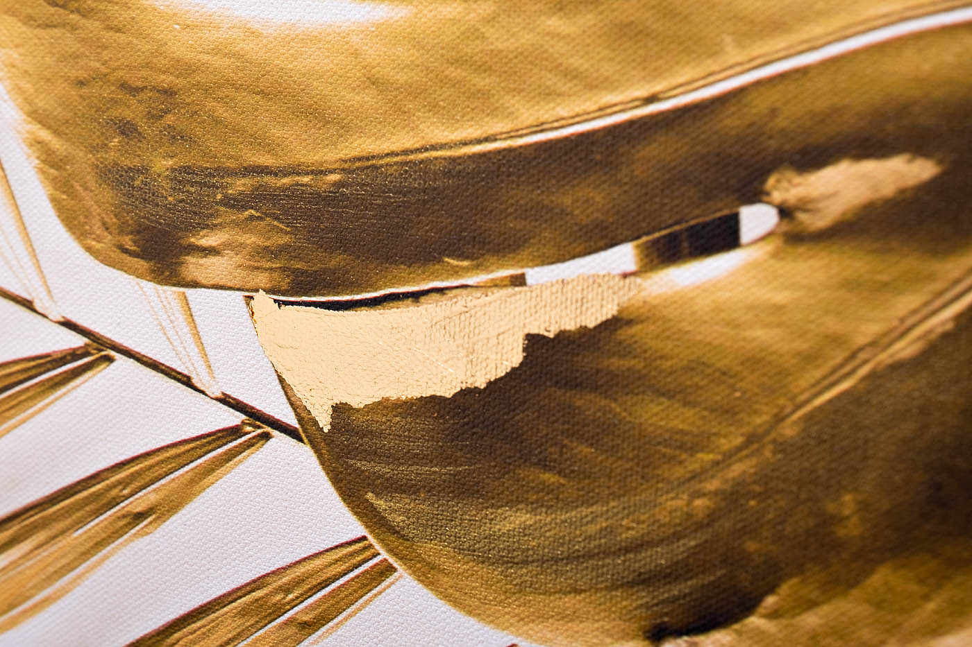 89VOR-MONSTERA GOLDEN-1 Холст "Золотые листья монстеры-1" 100х70 см, багет( латунь),поталь Garda Decor 89VOR-MONSTERA GOLDEN-1 