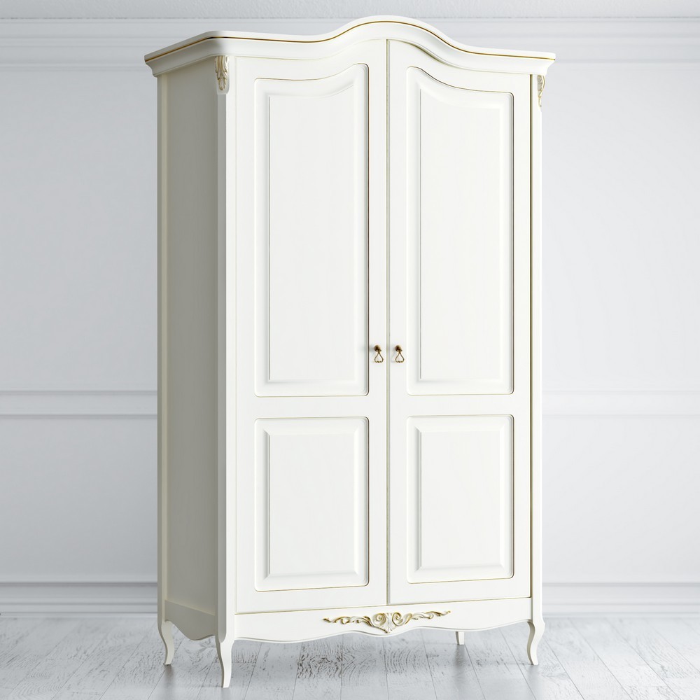 Шкаф 2 двери Romantic Gold Слоновая кость с золотой патиной R522-K02-G Kreind  R522-K02-G Слоновая кость с золотой патиной