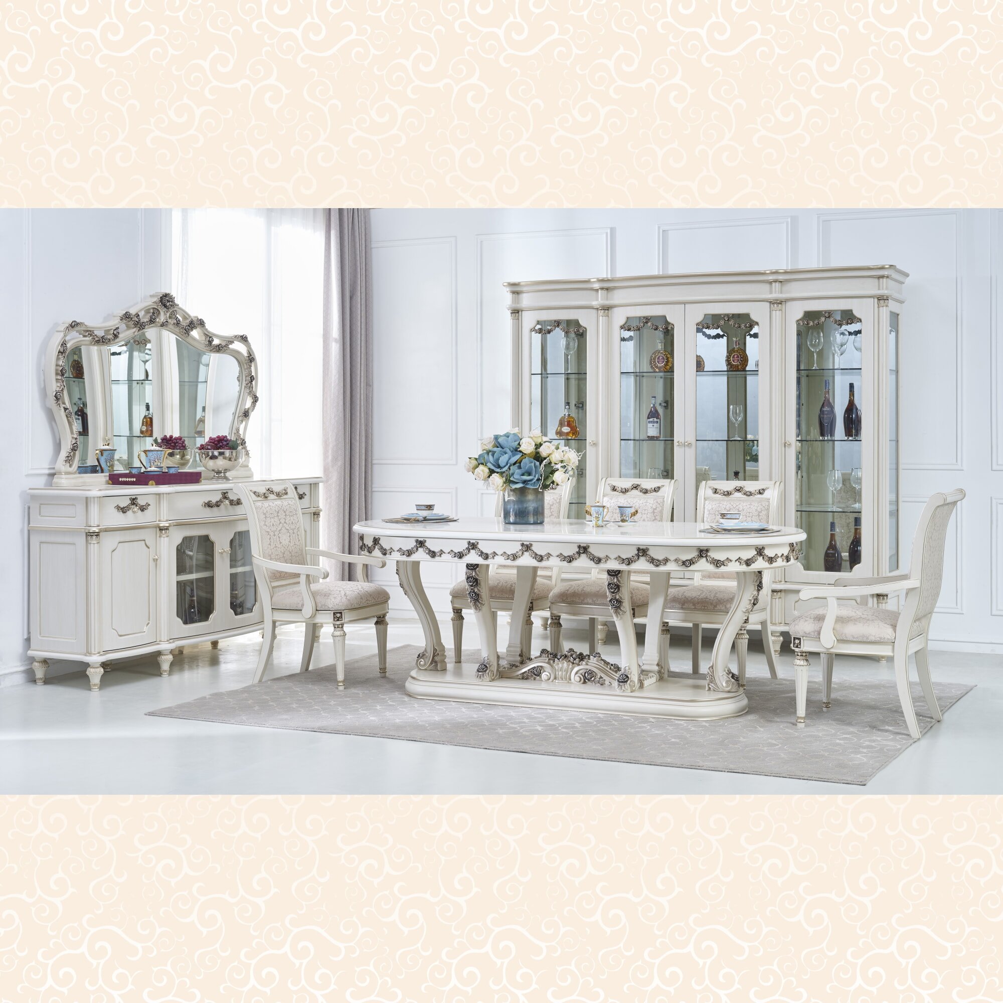 СТОЛ ОБЕДЕННЫЙ ASTORIA WHITE 8305T0102 (2.22-3.02M) (0091431333)