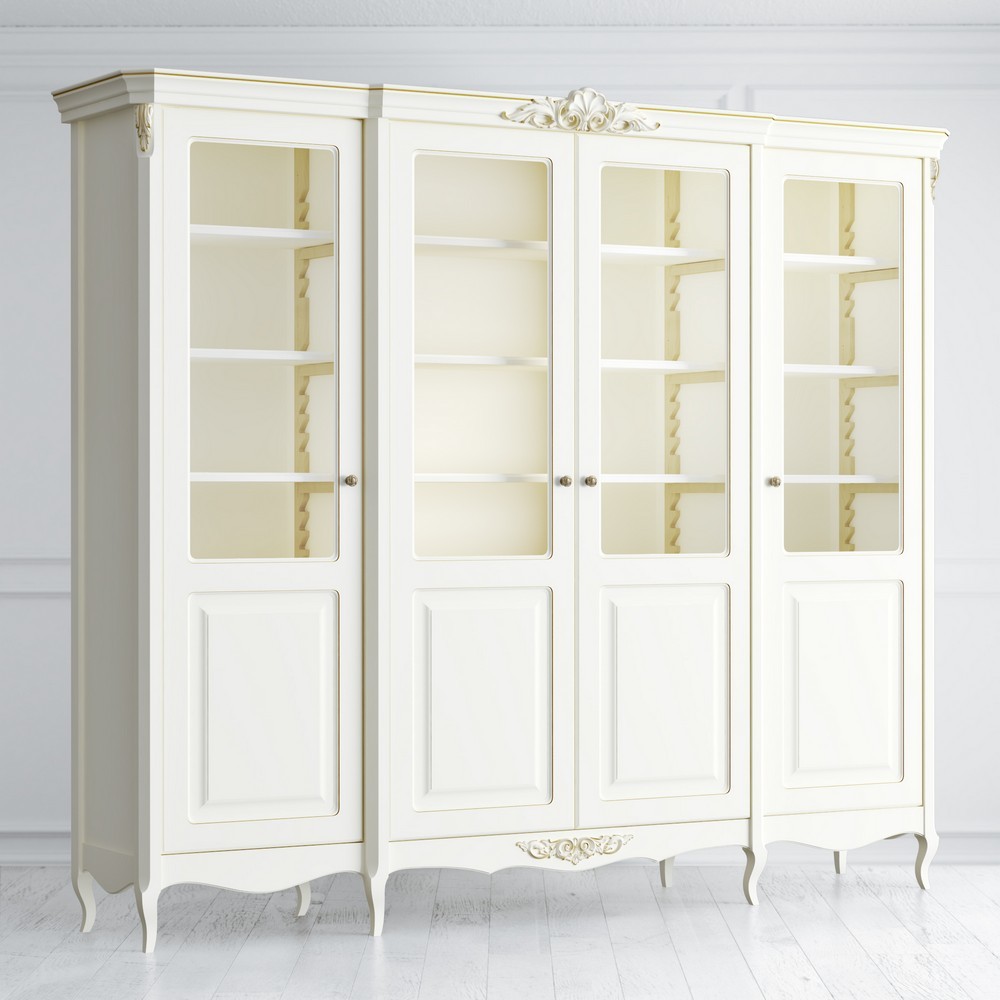 Библиотека 4 двери Atelier Gold Слоновая кость с золотой патиной APg184-K02-G Kreind  APg184-K02-G Слоновая кость с золотой патиной
