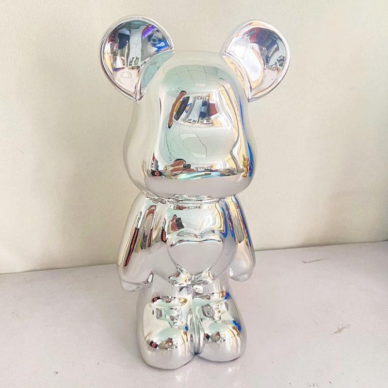Статуэтка Lucky Bear (Bearbrick) IST-016, 28 см, серебряный глянцевый IST-016casa Серебро