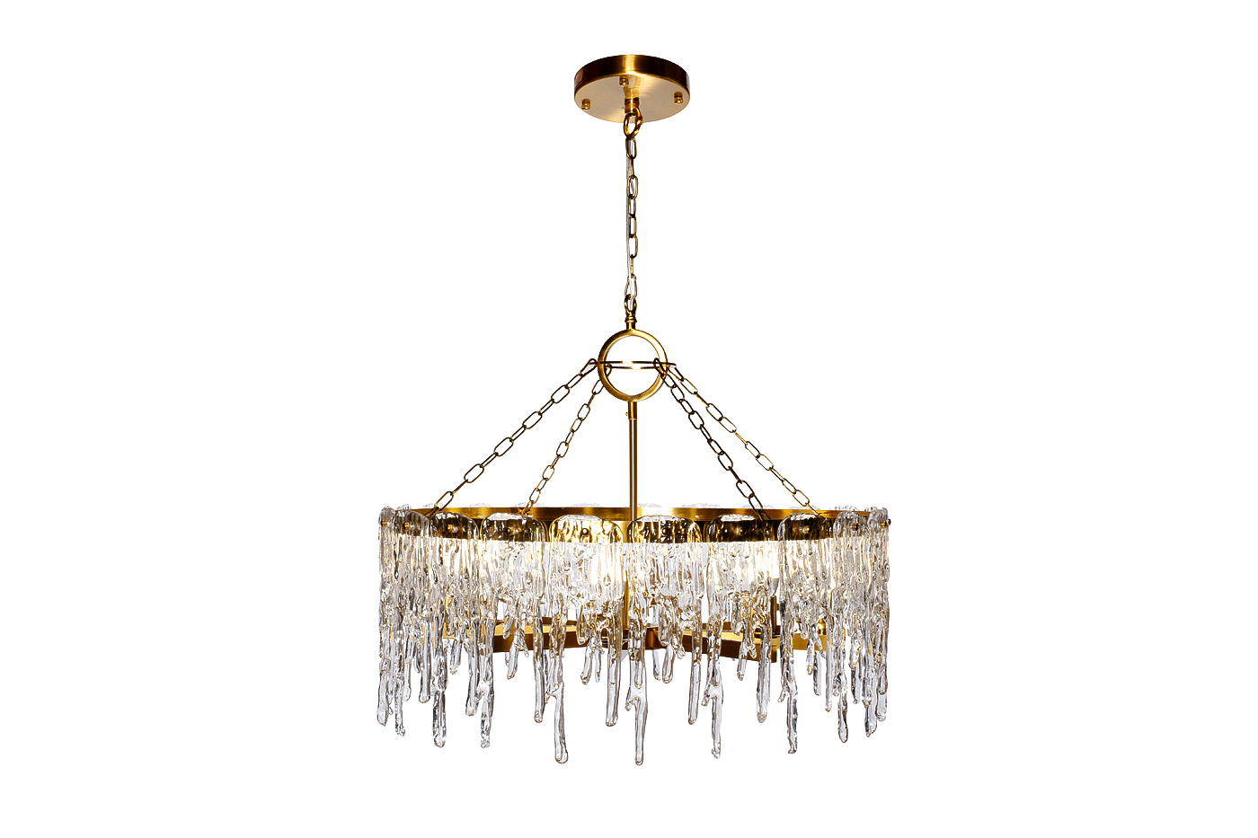 K2KG1102P-8A Люстра Tiara круглая латунь/стекло прозр. d80*h63см Garda Decor K2KG1102P-8A 
