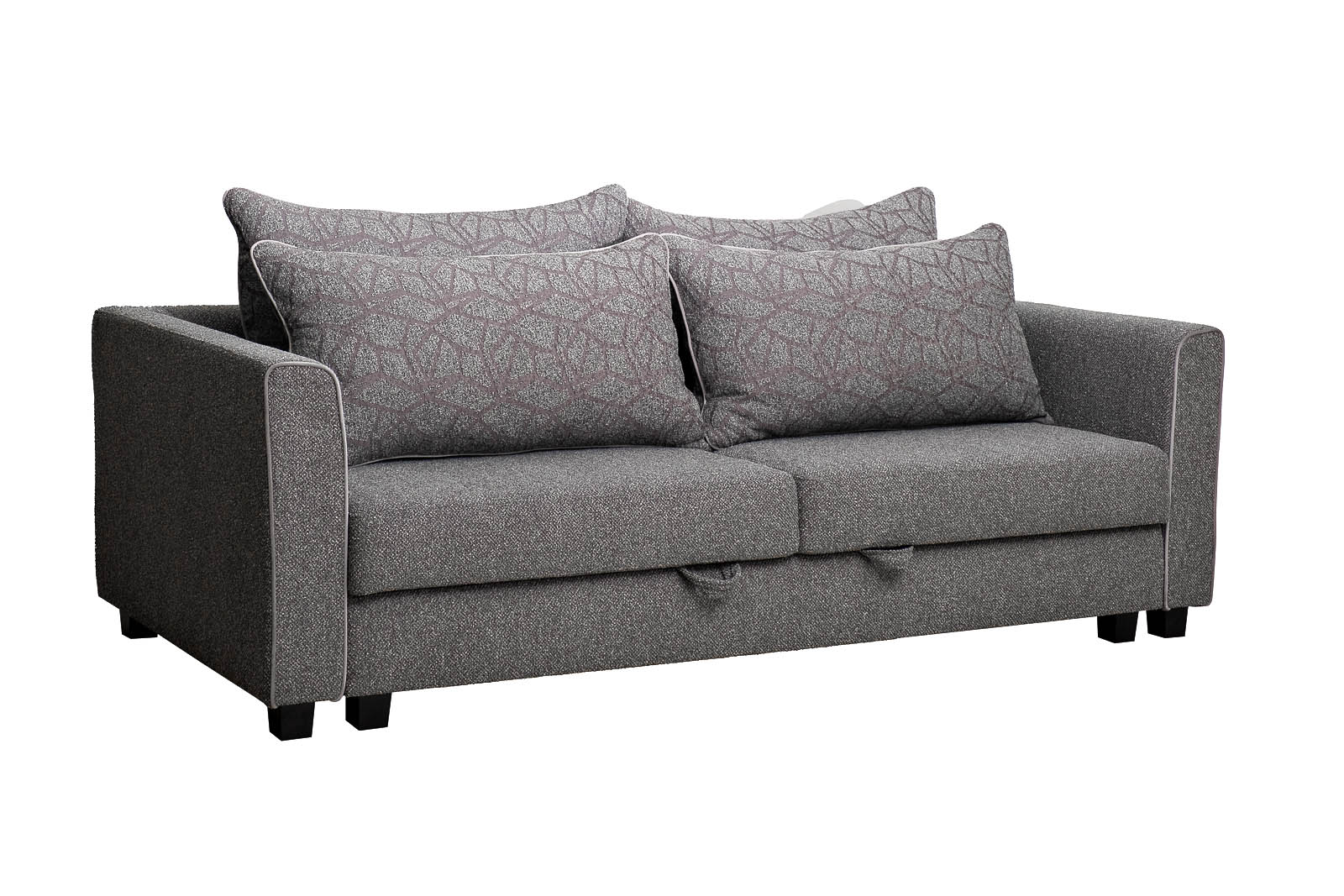 Диван Marco трехмест. раскл., велюр серый Flona SER+Buta SER 225*102*92см Garda Decor MARCO 2K-СЕРЫЙ-Flona SER+Buta SER+Colton032-SER 