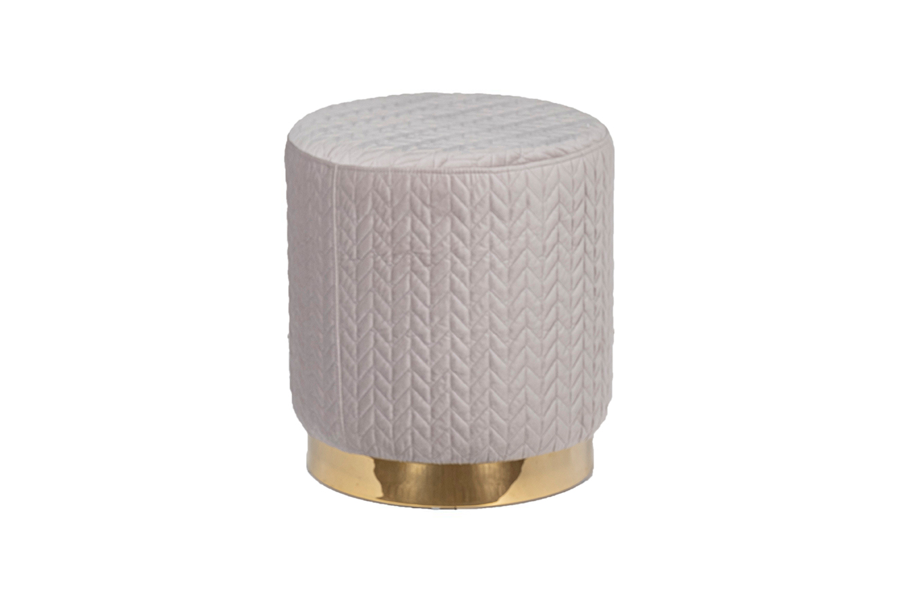 GY-BEN8143GOLD-LG Банкетка велюр светло-серый/золото d42*46см Garda Decor GY-BEN8143GOLD-LG 