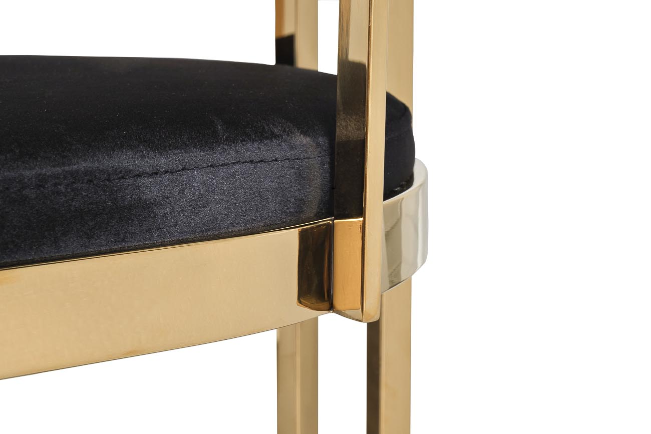 GY-B8216GOLD-BL Стул барный, велюр черный/золото  49*55*85см Garda Decor GY-B8216GOLD-BL 