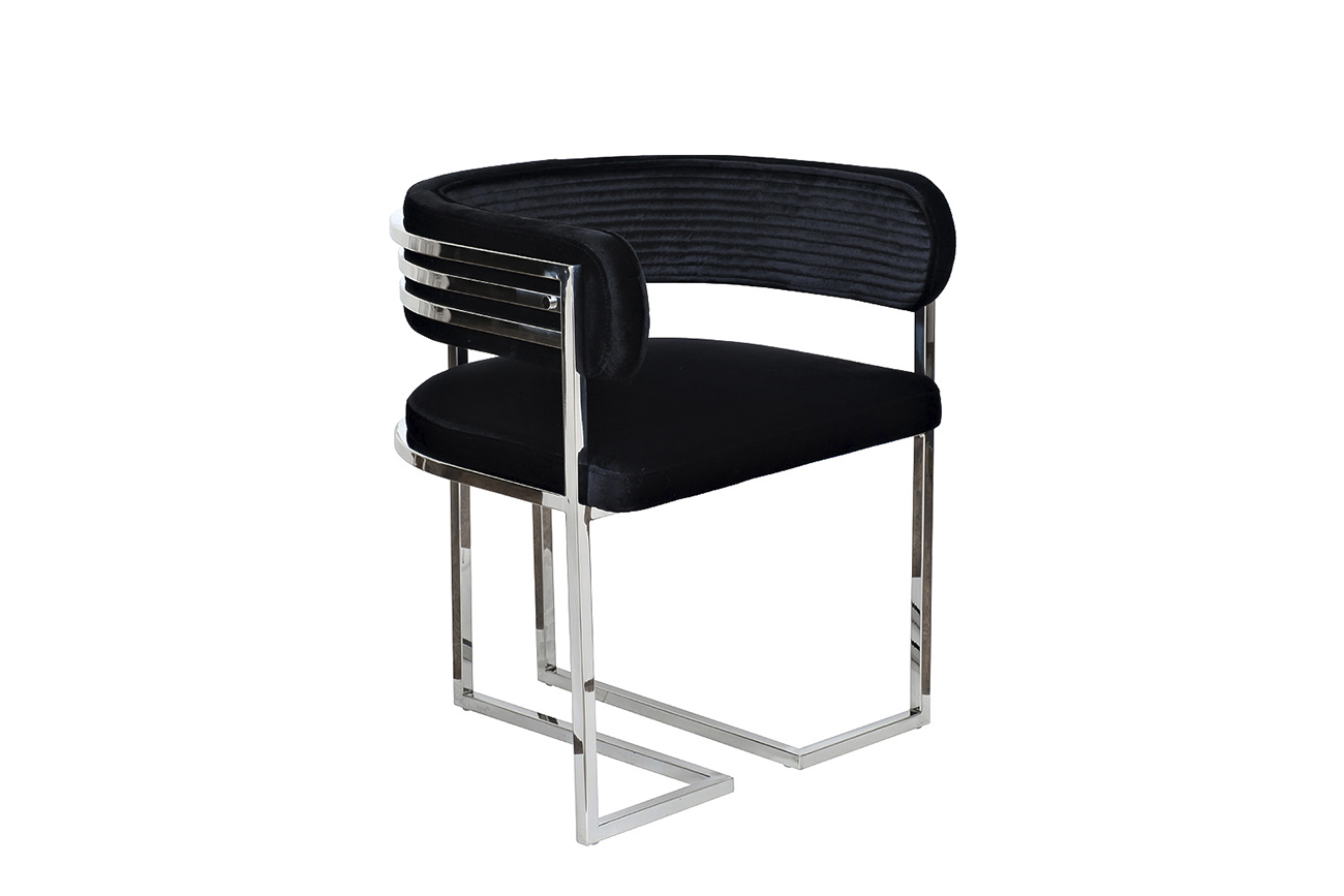 GY-8504STUL-CHERN Стул велюр черный/хром 61*60*74см Garda Decor GY-8504STUL-CHERN 