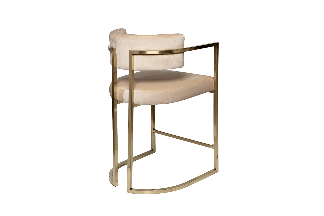 76AR-603GOLD-BG Стул полубарный велюр беж/мат. золото 52*55*91см Garda Decor 76AR-603GOLD-BG 