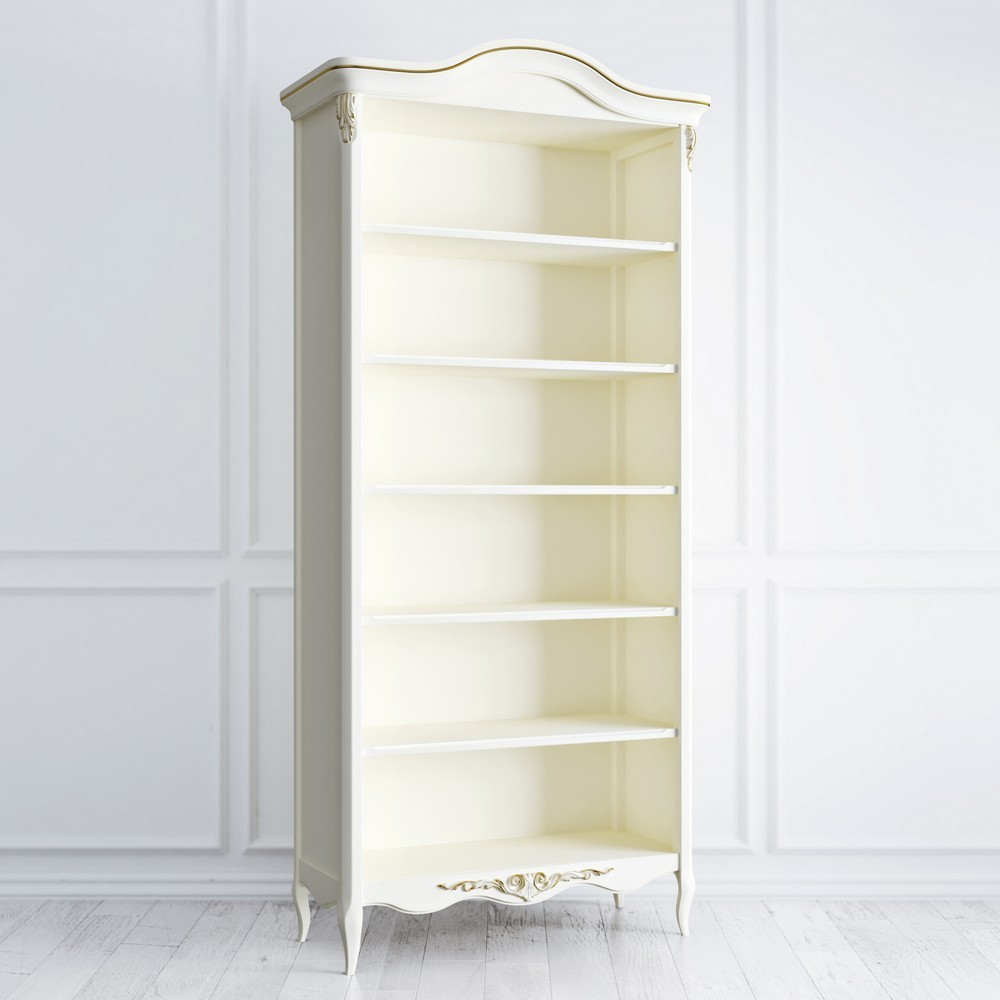 Книжный шкаф Romantic Gold Слоновая кость с золотой патиной R137H-K02-G Kreind  R137H-K02-G Слоновая кость с золотой патиной