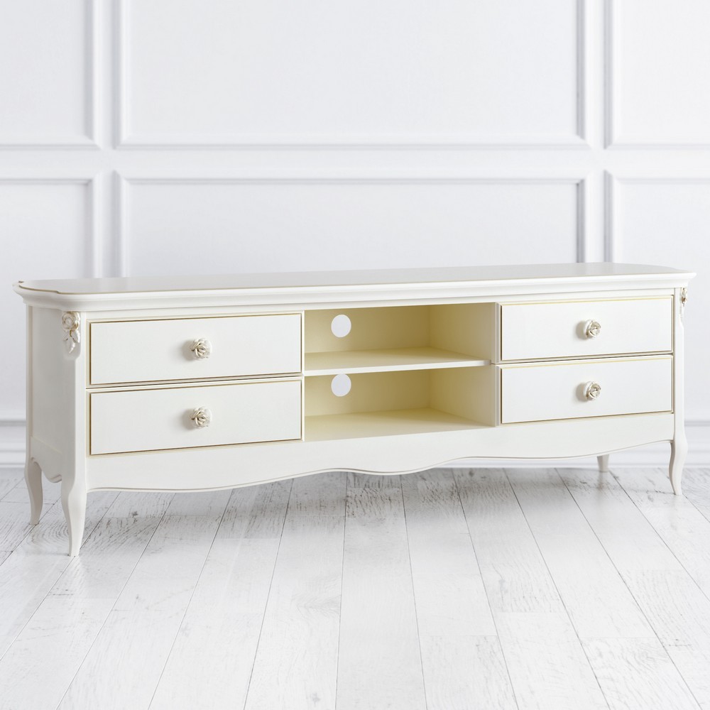 Тумба ТВ широкая Golden Rose Слоновая кость с золотой патиной G151-K02-G Kreind  G151-K02-G Слоновая кость с золотой патиной