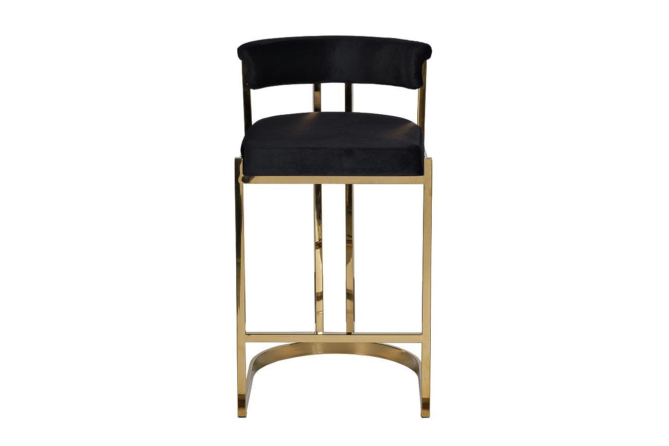 GY-B8216GOLD-BL Стул барный, велюр черный/золото  49*55*85см Garda Decor GY-B8216GOLD-BL 