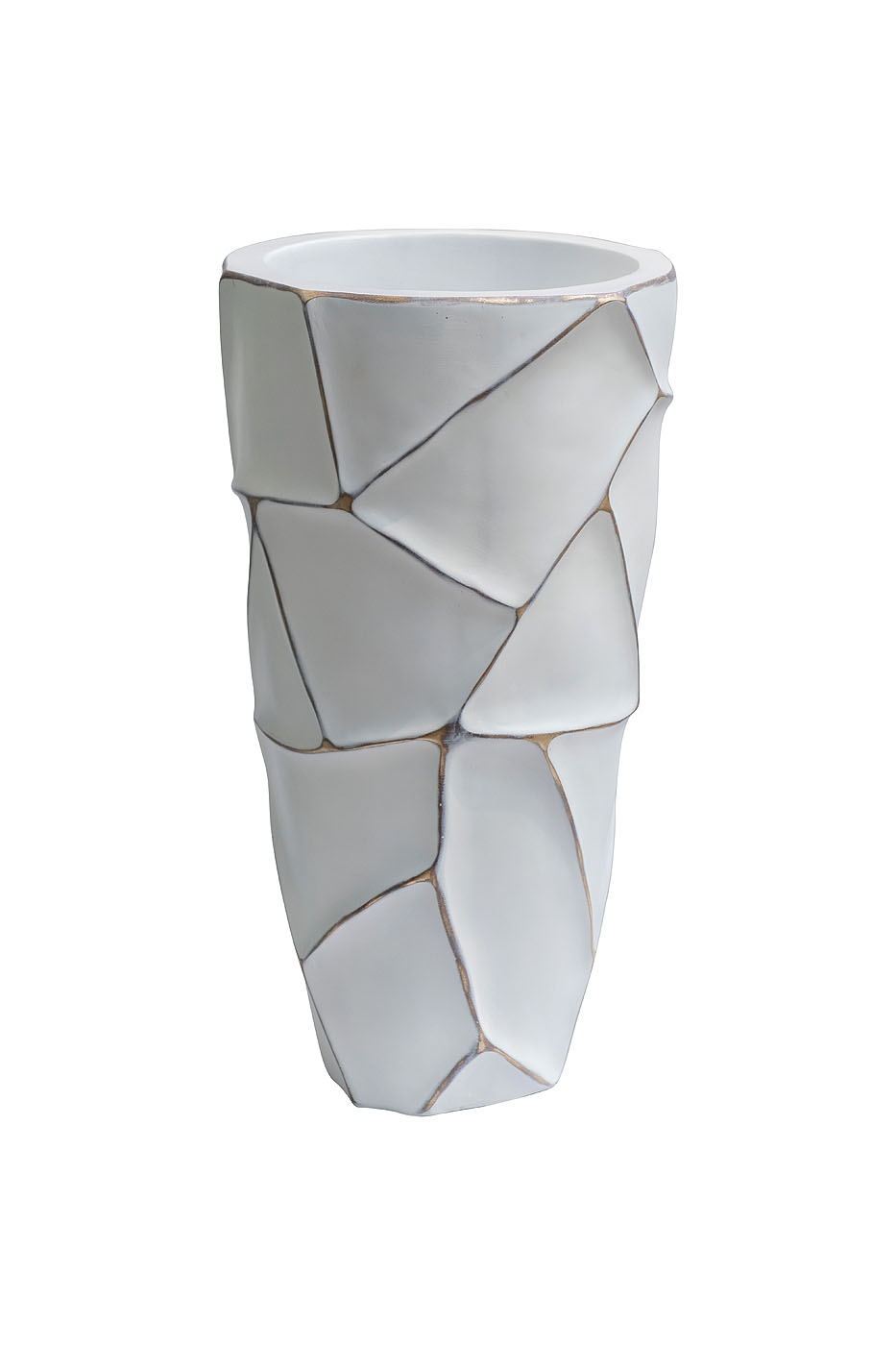 ZSC872-19WH-GL Кашпо d26*48см белое с золотом Garda Decor ZSC872-19WH-GL 