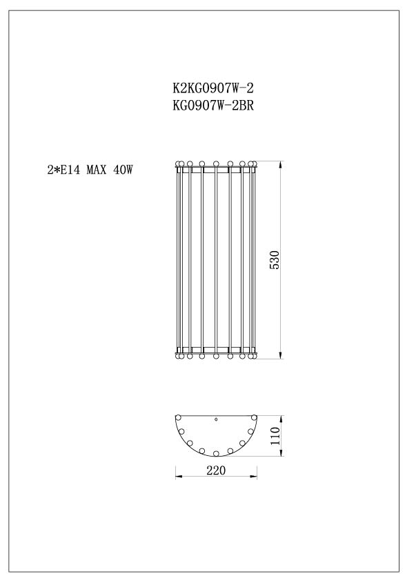 K2KG0907W-2 Бра стекло/хром 22*W11*H53см Garda Decor K2KG0907W-2 