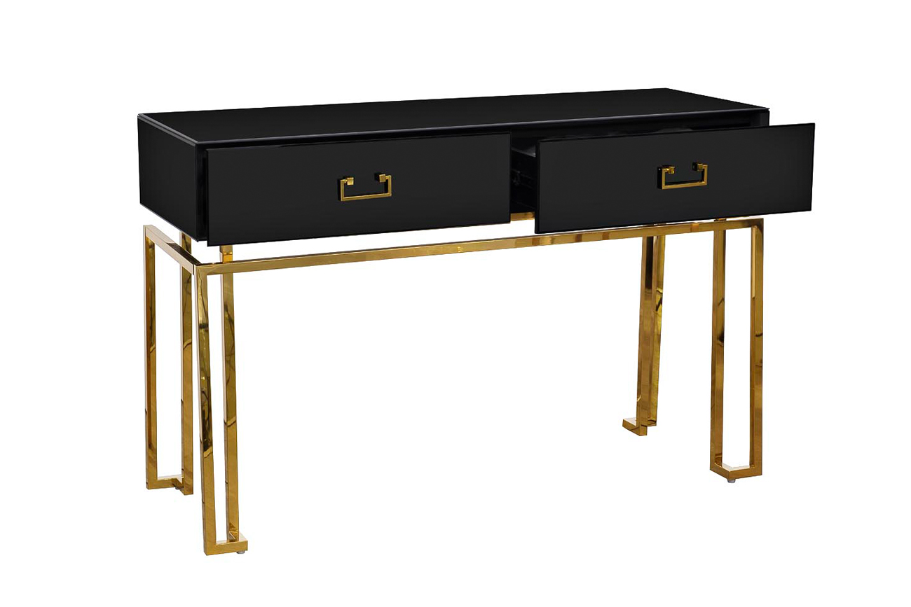 KFG058 Консоль черная 2 ящика  120*42*77см Garda Decor KFG058 