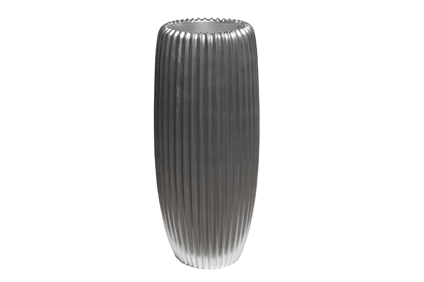 ZS2062-27SL Кашпо серебристое с полосками d30*69см Garda Decor ZS2062-27SL 