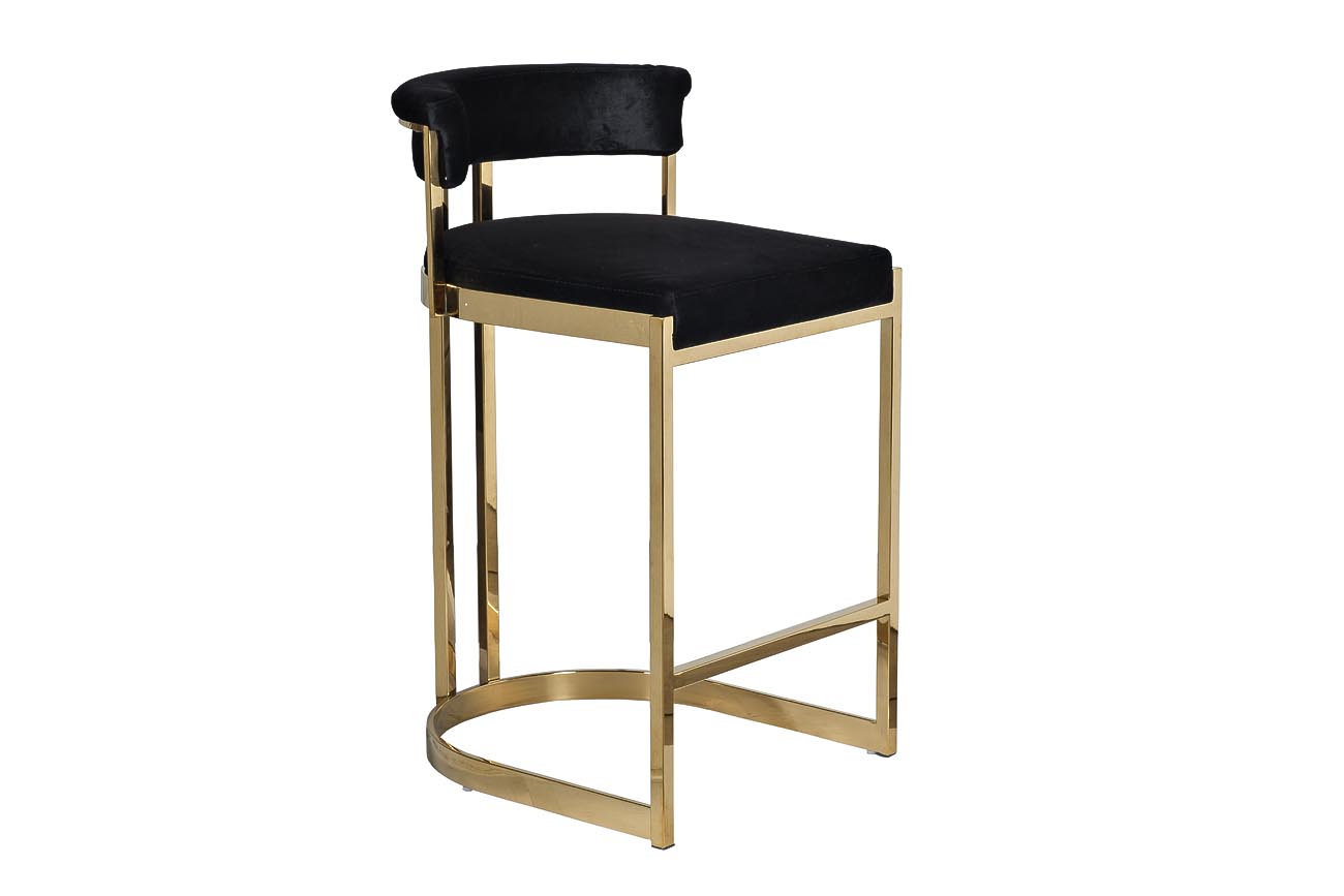 GY-B8216GOLD-BL Стул барный, велюр черный/золото  49*55*85см Garda Decor GY-B8216GOLD-BL 