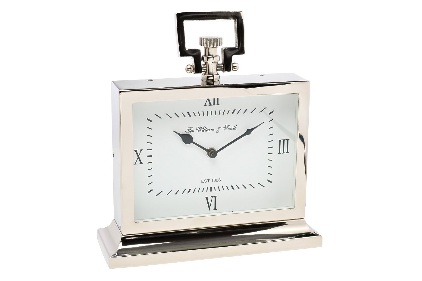 79MAL-5286-26NI Часы настольные цвет хром 20*15, H27см Garda Decor 79MAL-5286-26NI 