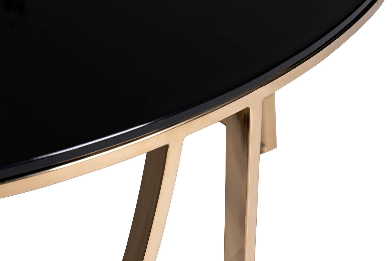 13RXCT3104-GOLD Стол журнальный стекло черн./золото d90*45см Garda Decor 13RXCT3104-GOLD 