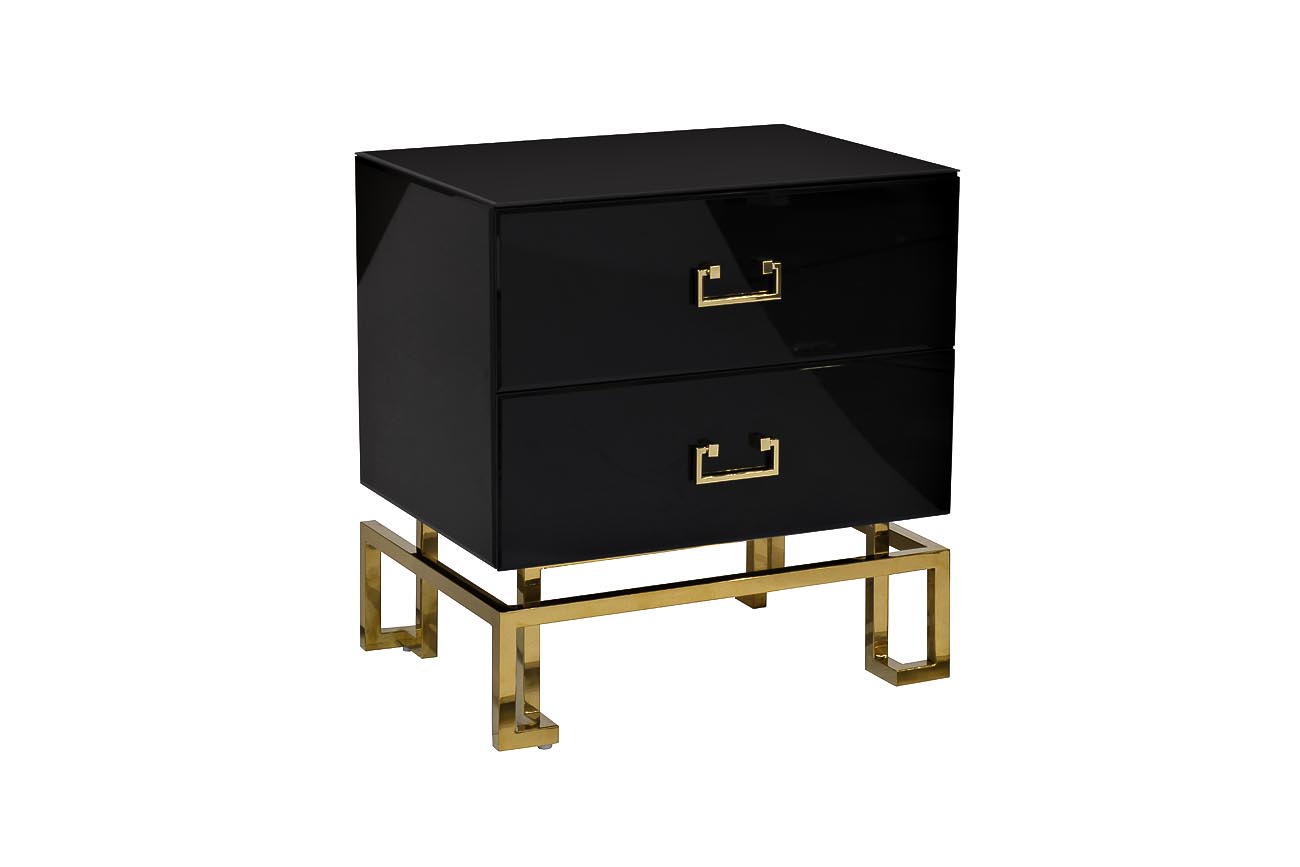 KFG059 Тумба c  2-мя ящиками черная/золото 55*40*58см Garda Decor KFG059 