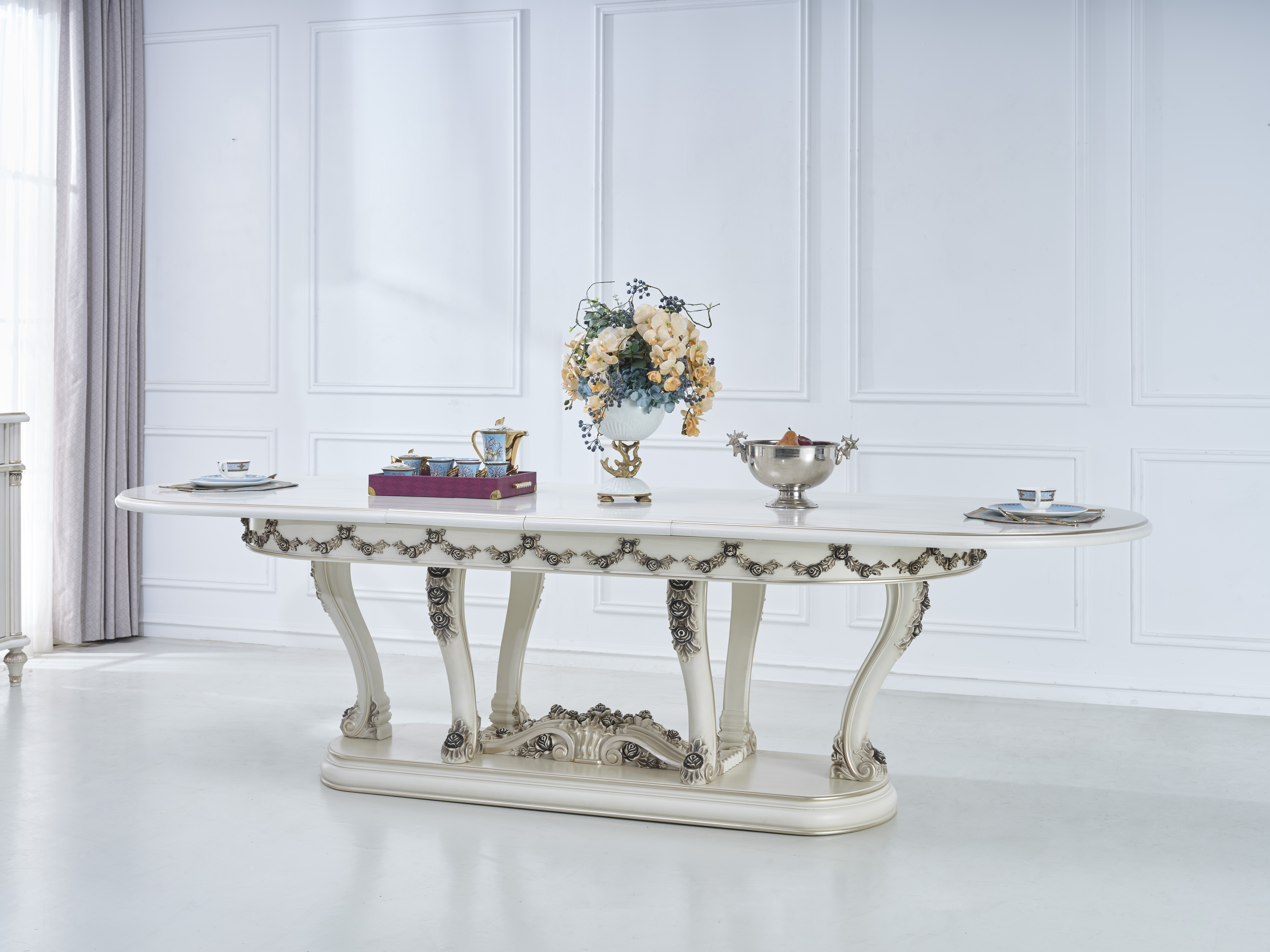 СТОЛ ОБЕДЕННЫЙ ASTORIA WHITE 8305T0102 (2.22-3.02M) (0091431333)