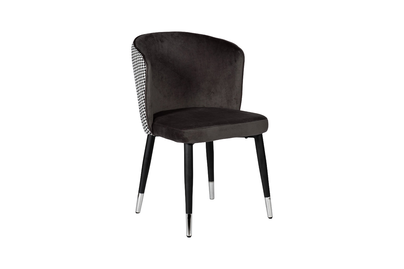 30C-1232F GR Стул велюр серый 54*57*80см с ч/б спинкой Garda Decor 30C-1232F GR 