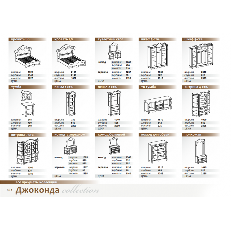 Спальня Джоконда 3 ств. Темный орех Спальня "Джоконда Люкс" (Кровать 1,6; 2 тумбы; ТС(з1,15); Шкаф 3ст.; Декоры) ЛФ Темный орех, Велюр бежевый Темный орех