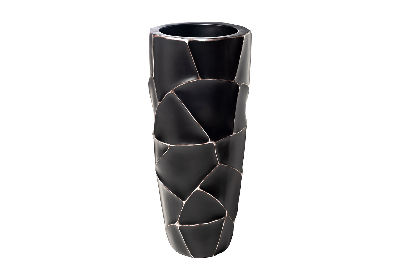 ZSC872-27BL  Кашпо d30*69см черное с серебром Garda Decor ZSC872-27BL 