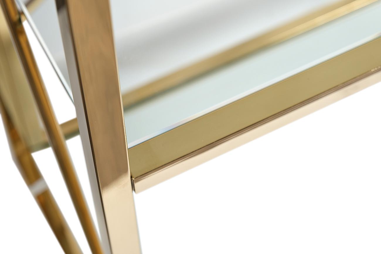 GY-SH8711GOLD Стеллаж стекло прозр/золото 80*35*180см Garda Decor GY-SH8711GOLD 