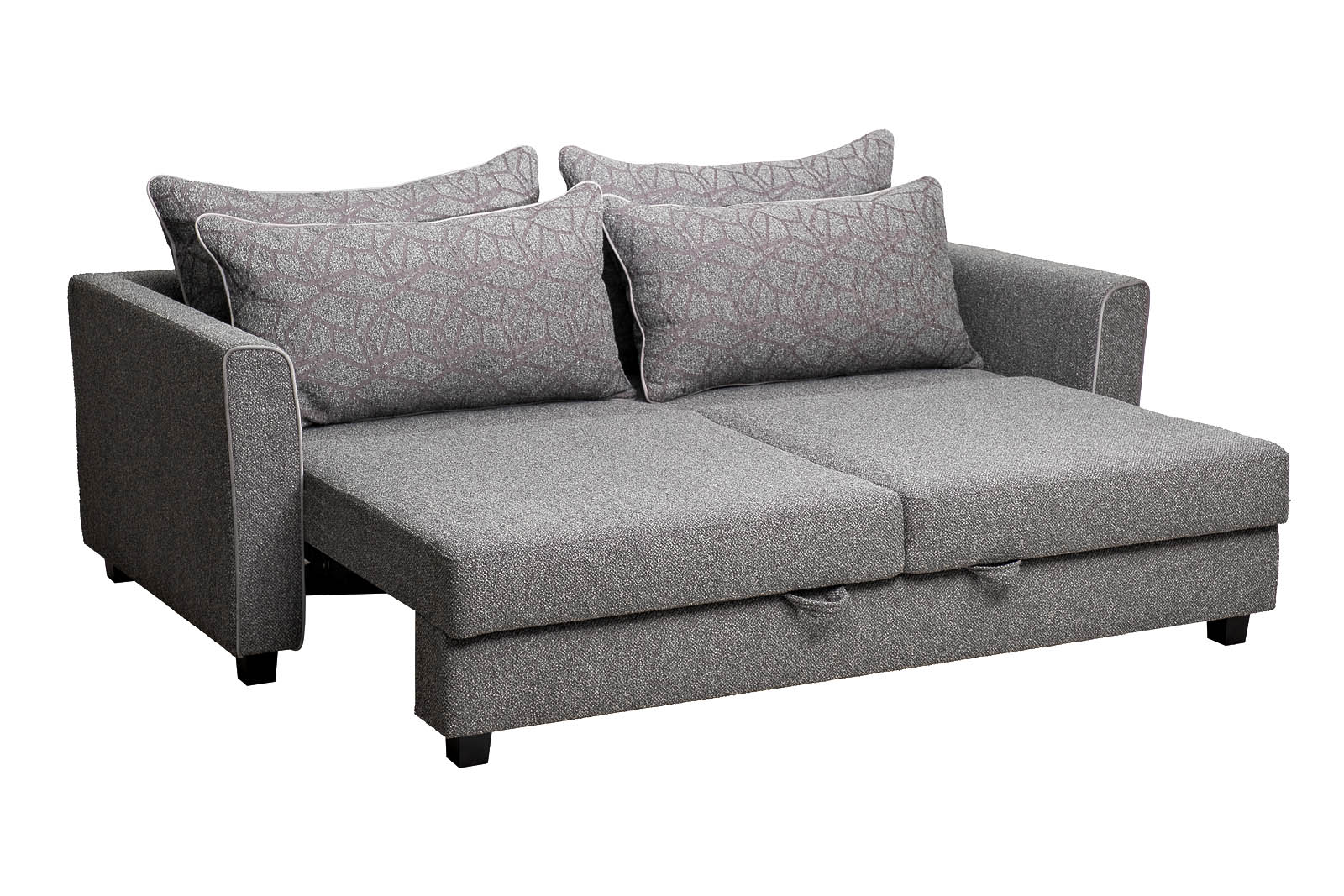 Диван Marco трехмест. раскл., велюр серый Flona SER+Buta SER 225*102*92см Garda Decor MARCO 2K-СЕРЫЙ-Flona SER+Buta SER+Colton032-SER 