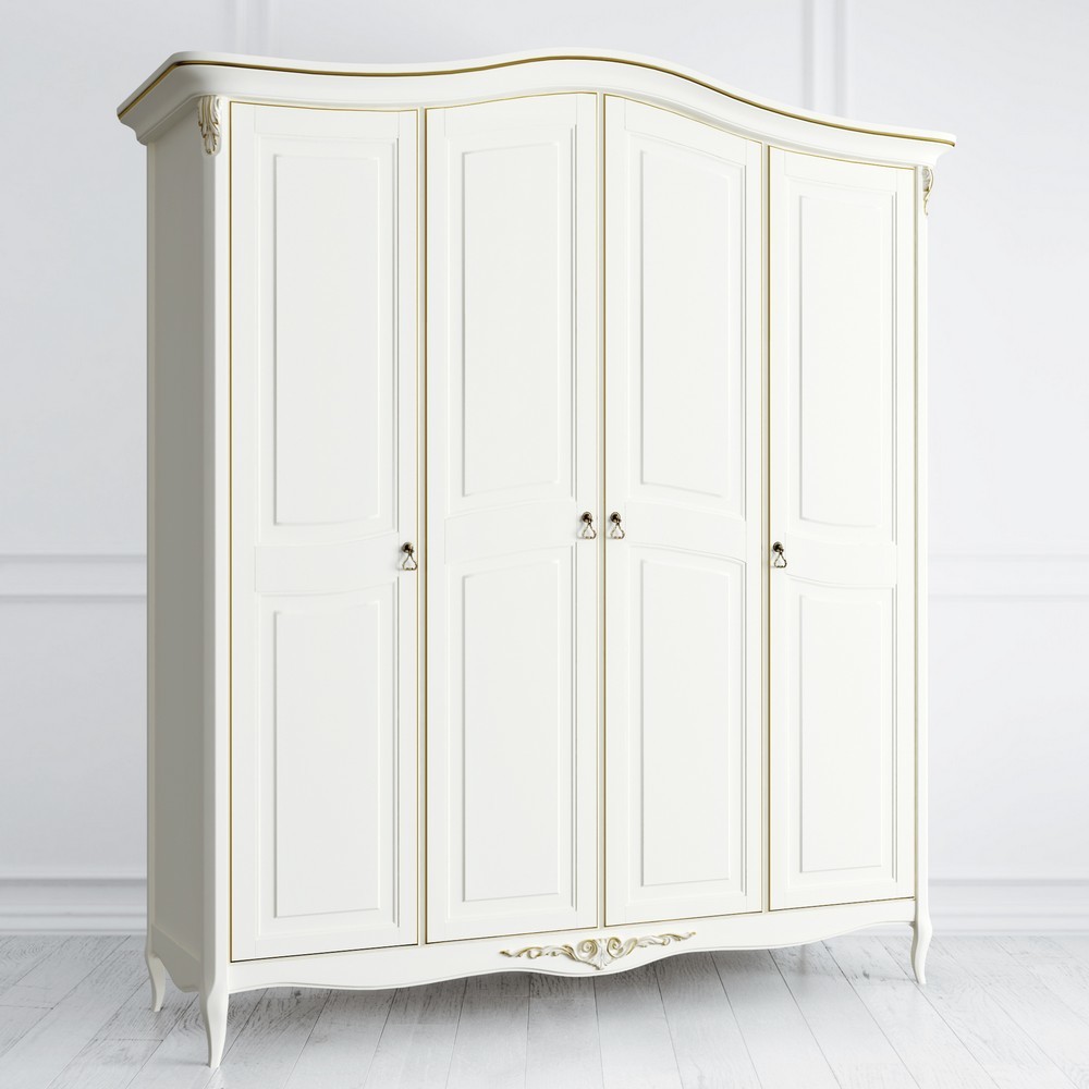 Шкаф 4 двери Romantic Gold Слоновая кость с золотой патиной R124g Kreind  R124g Слоновая кость с золотой патиной