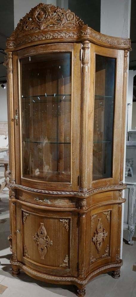 Витрина  MK-2403-AB 1-дверная 130х50х237 см Античный бежевый MK-2403-AB Античный бежевый