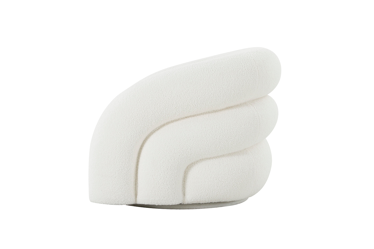 DY-KRES-117 BEL Кресло поворотное, иск.мех белый 94*83*70см Garda Decor DY-KRES-117 BEL 