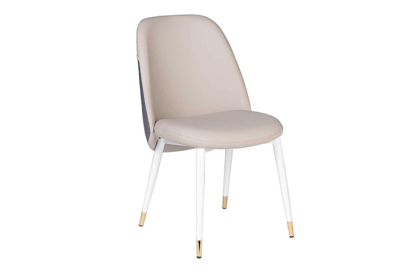 30C-DX-2100 Стул экокожа бежевая/серая 63*51*84см, белые ножки Garda Decor 30C-DX-2100 