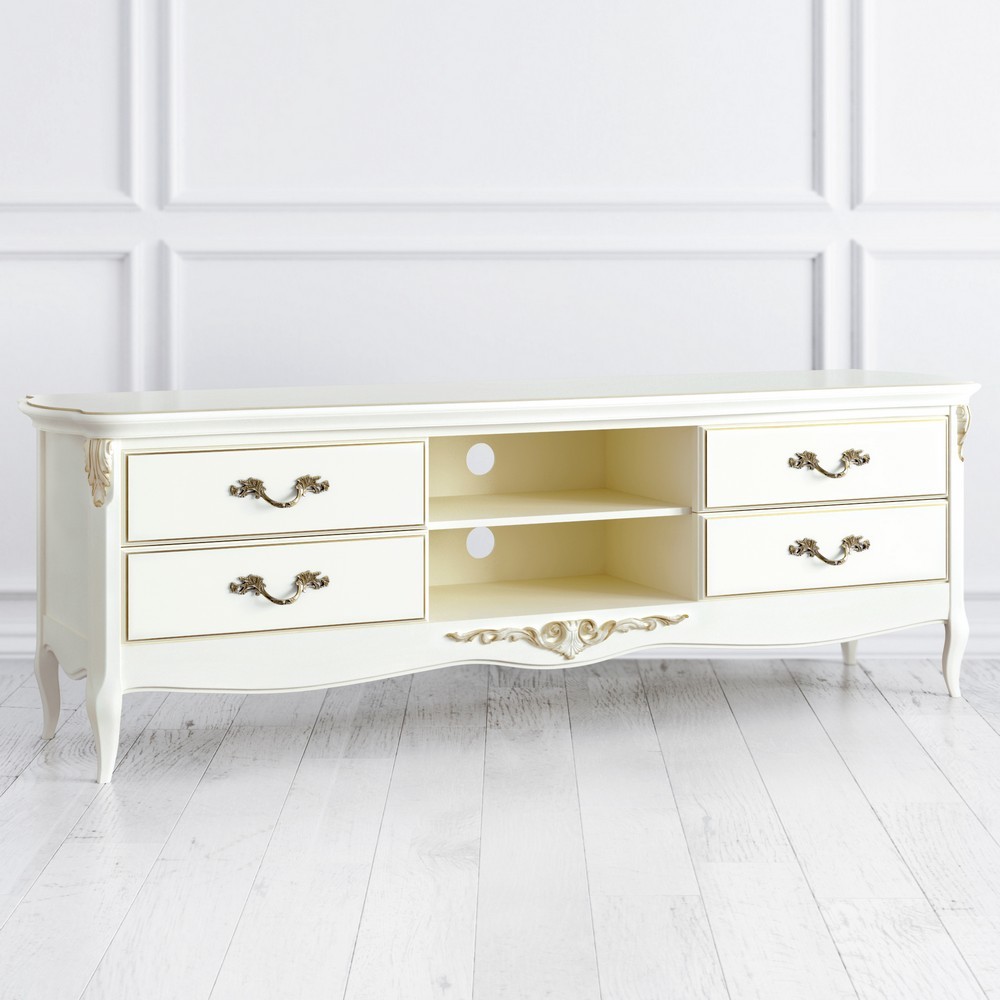 Тумба ТВ широкая Atelier Gold Слоновая кость с золотой патиной APg151-K02-G Kreind  APg151-K02-G Слоновая кость с золотой патиной