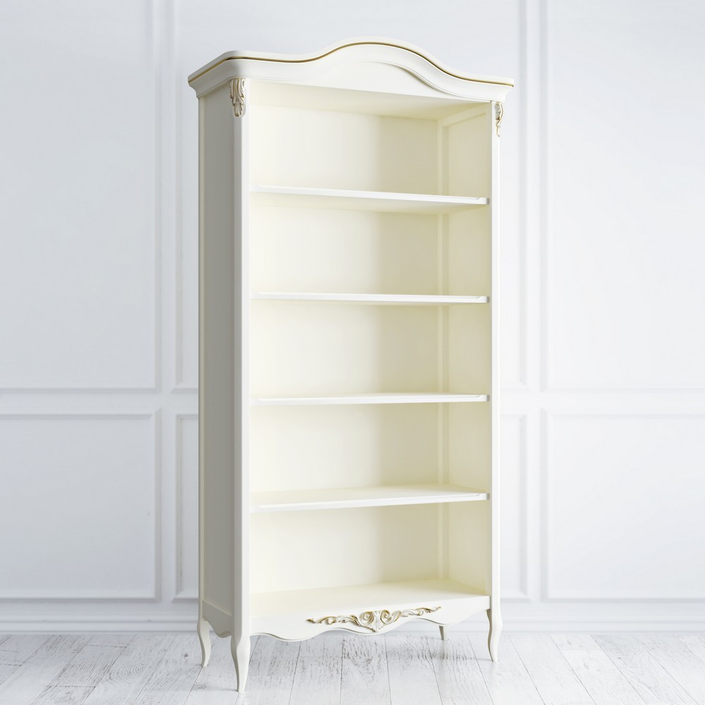 Книжный шкаф Romantic Gold Слоновая кость с золотой патиной R137-K02-G Kreind  R137-K02-G Слоновая кость с золотой патиной