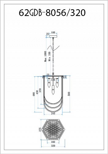 62GDM-8056-320 Люстра Marino S d32см h50см Garda Decor Garda Decor