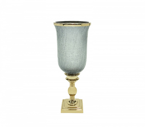 94PR-4640 Подсвечник стеклянный дымчатый на поставке d10*40см Garda Decor Garda Decor