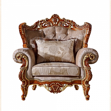 Кресло 1-местное Магдалена (Цвет: Королевский орех + Золото)