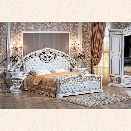 Кровать "Марелла" 1,8 Белый золото