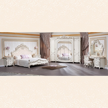 Спальня Венеция Style Кровать 1,6 Шкаф 3ст. Арида Крем
