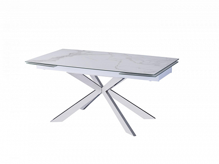 Стол обеденный раскладной Иллюзион MC22026DT, белый мрамор