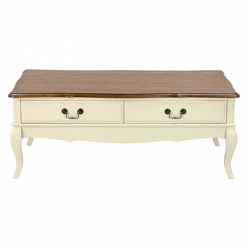 Столик Florence MK-5039-AWB 120х6060х47 см Молочный/Итальянский орех MK Furniture