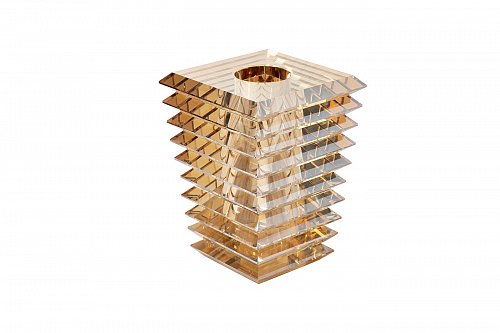 XVB3461C Ваза-подсвечник хрустальная цвет янтарь 13.5?13.5?19см Garda Decor Garda Decor