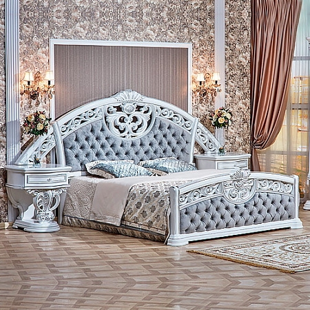 Кровать "Марелла" 1,8 Белый серебро