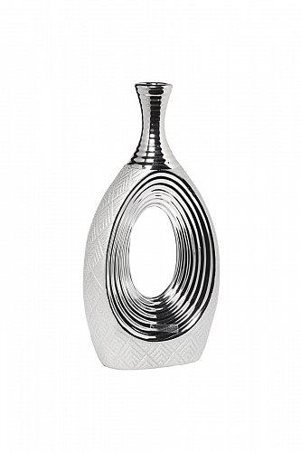 18H2408-19 Ваза серебристая 19*8*39см Garda Decor Garda Decor