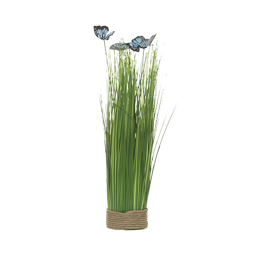 8J-14AK0041 Стебли травы с бабочками на плетеной основе 40 см (гол.) (6) Garda Decor Garda Decor