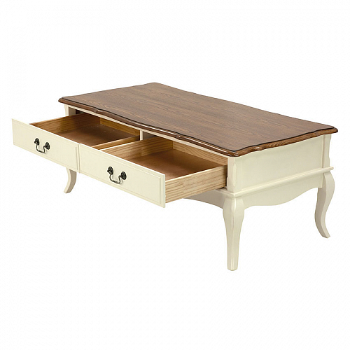 Столик Florence MK-5039-AWB 120х6060х47 см Молочный/Итальянский орех MK Furniture