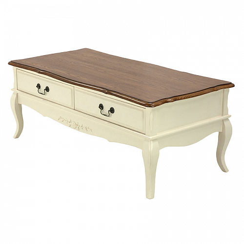 Столик Florence MK-5039-AWB 120х6060х47 см Молочный/Итальянский орех MK Furniture